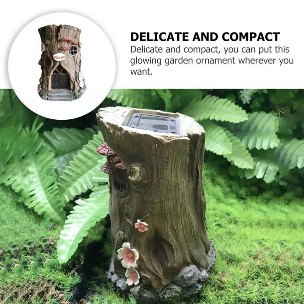 

1 Piece Of European-style Garden Resin Ornaments Micro-landscape Decoration Creative Home Luminous Solar House R3J0