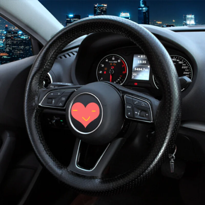

Genuine Leather Car Steering Wheel Cover Universal For Peugeot 206 207 307 308 407 508 2008 3008 4008 5008 RCZ For Citroen C1 C2