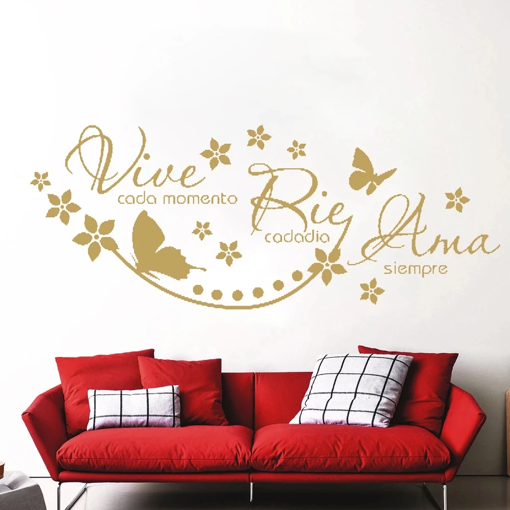 Removable Spanish Quote Recipe Wall Stickers Decor Biblical Character Vinyl Art Kitchen Decor Restaurant Window Decals HY9996