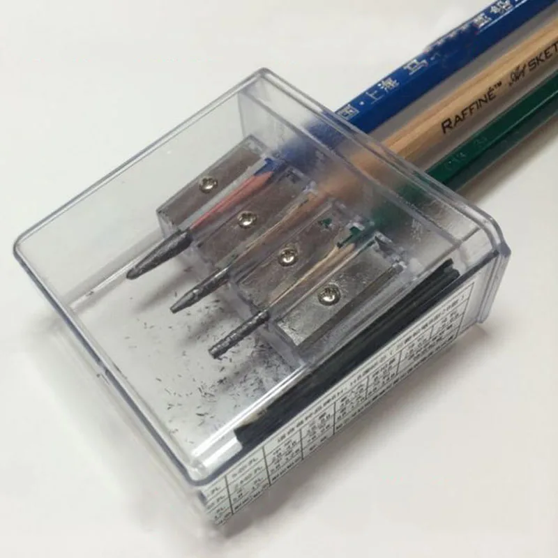 1 шт. Милая Многофункциональная точилка для карандашей с 4 отверстиями длинным