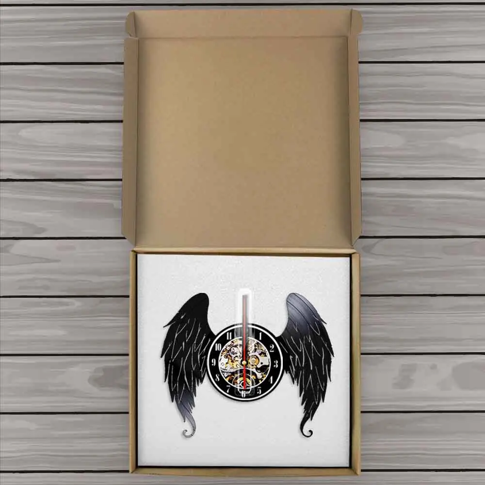 Элегантные настенные часы с крыльями ангела домашний художественный декор