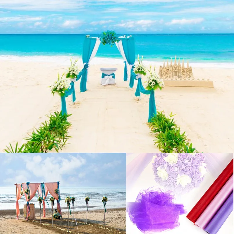 Фотофон из органзы с цветочным орнаментом 48/72 см * 10 м|Украшения своими руками для