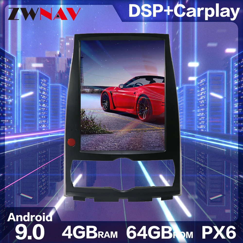 Автомобильное радио GPS-навигации с сенсорным экраном Carplay Android 9.0 и видео-мультимедийным плеером для Hyundai Rohens Genesis Coupe 2008-2015.