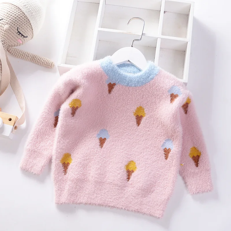 Новинка 2019 года сезон осень-зима детские свитера бархатный свитер для девочек