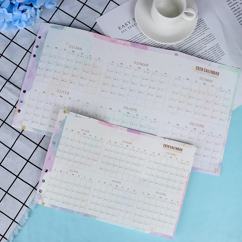 Оригинальный милый мультяшный календарь 2020 года индексный делитель для 6