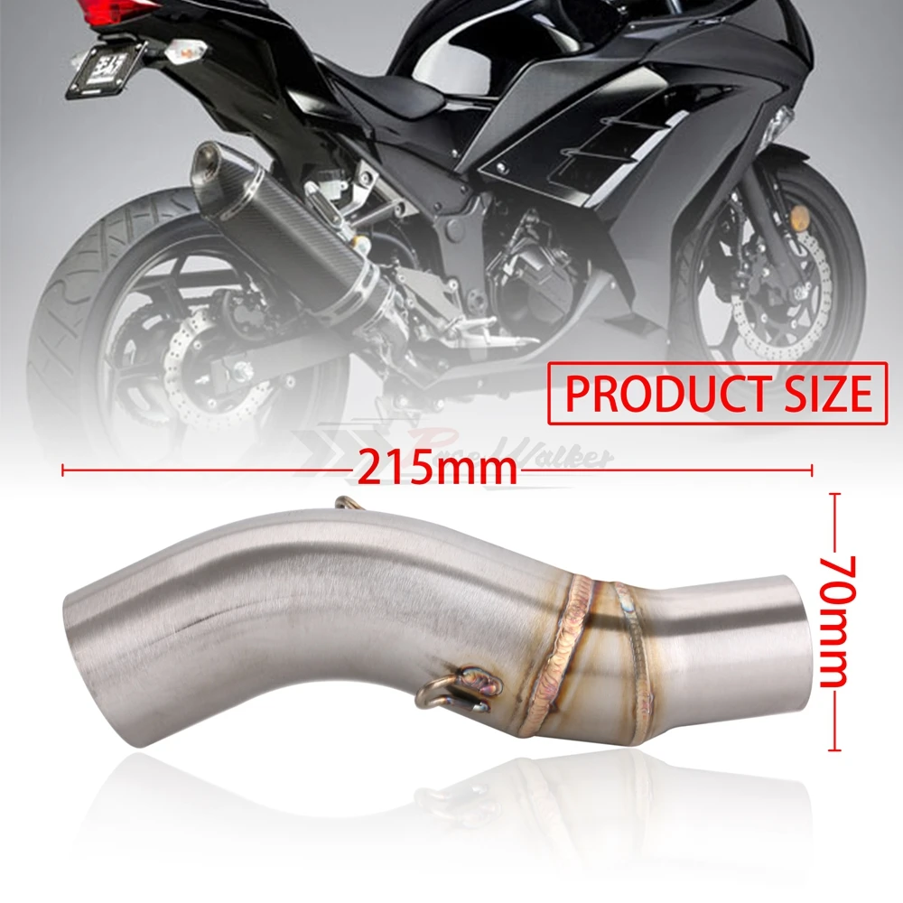 Мотоциклетная средняя труба для Kawasaki Ninja 300 2013 2014 2015 Ninja300 Соединительная без