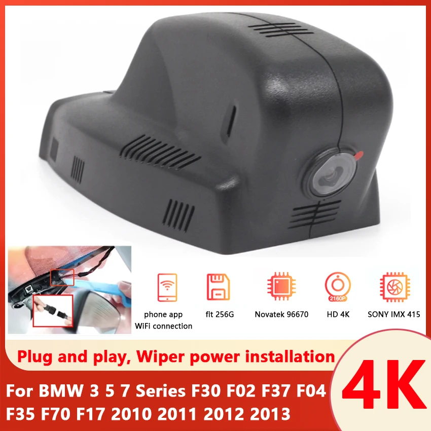 

Plug and play Car Video Recorder Dash Cam Camera For BMW 3 5 7 Series F30 F02 F37 F04 F35 F70 F17 2010 2011 2012 2013 HD 2160P