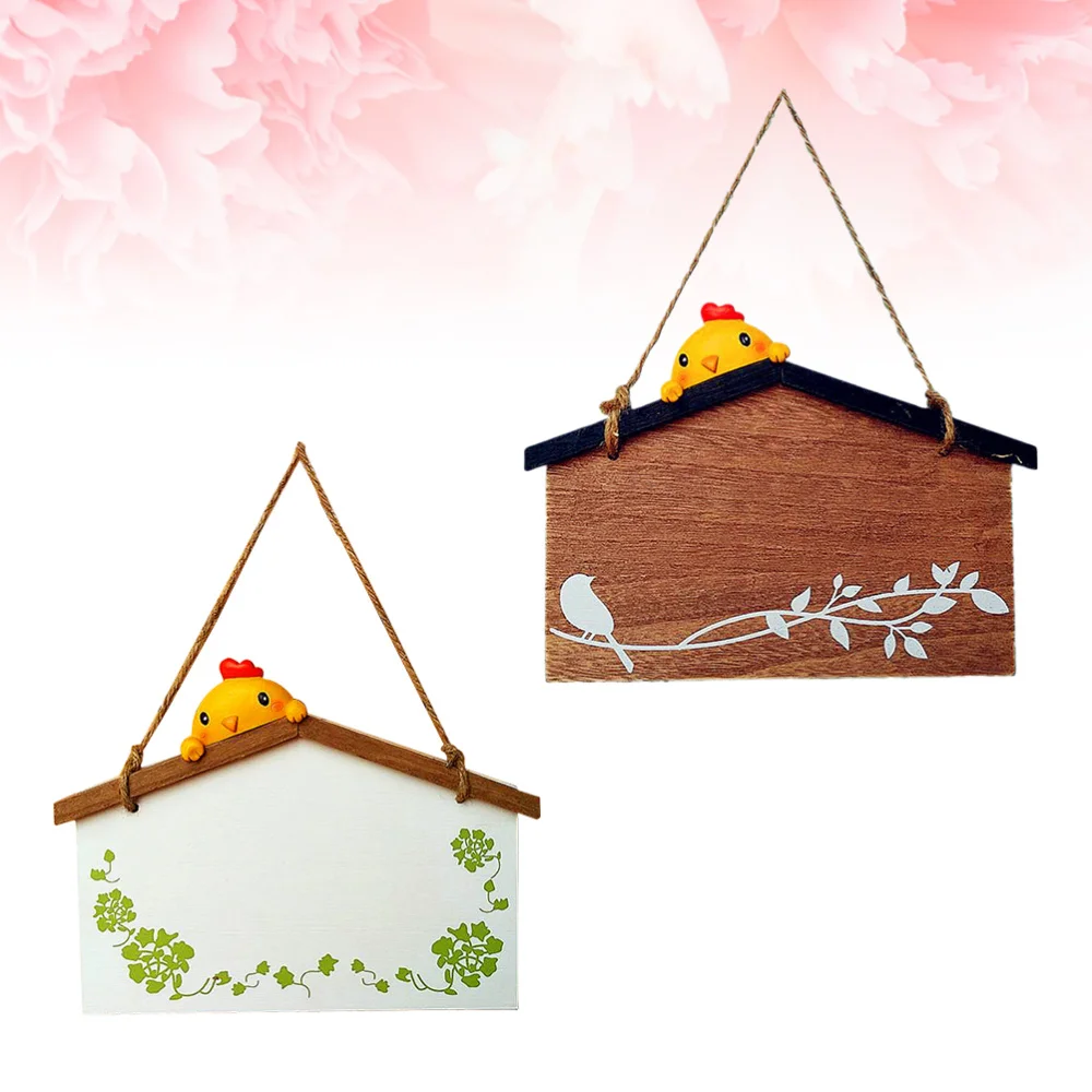 

2PCS Wooden Doorplate European Swing Tag Personalized Wall Decoration Kindergarten Cartoon Decorations White Vinta