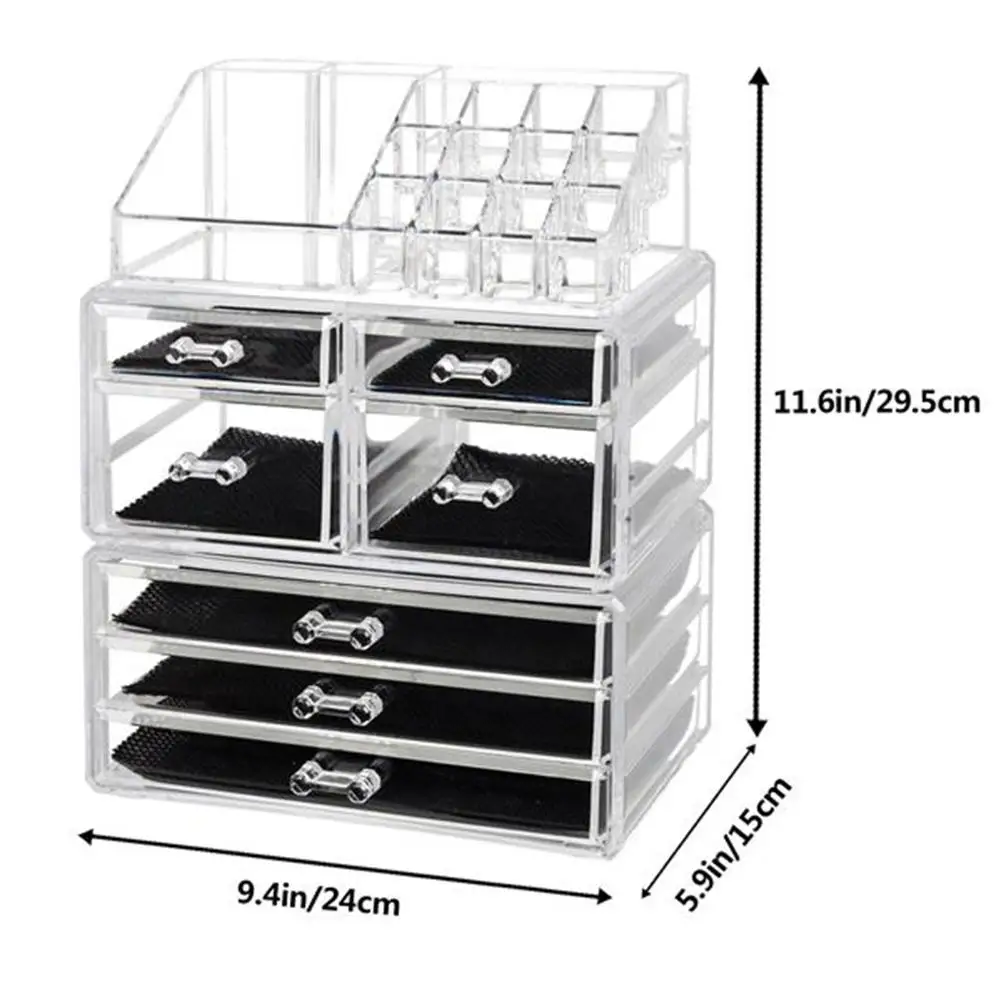 

Plastic Cosmetics Storage Rack Holder 4 Small Drawers and 3 Larger Drawer