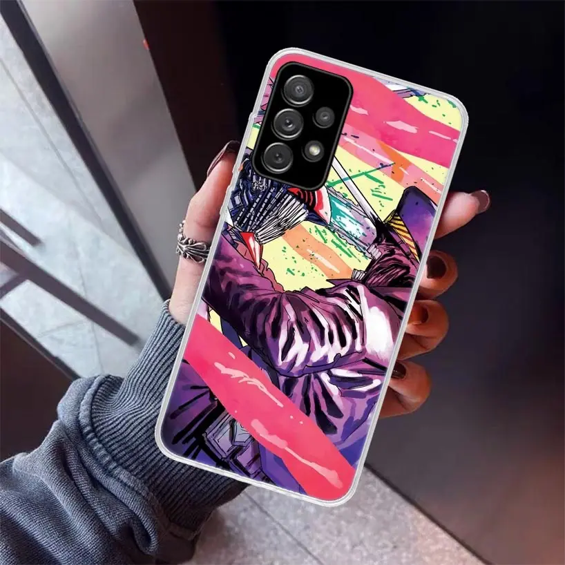 Anime Chainsaw Man Phone Case For Samsung Galaxy A70 A50 A40 A30 A20E A10 A80 Note 20 Ultra 10 Lite 9 8 A7 A6 Plus A8 A9 Cover images - 6