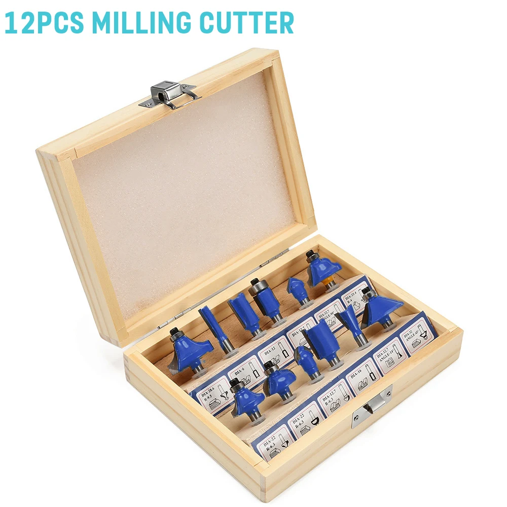 12pcs Cutter 800 Вт 30000 об/мин деревообрабатывающий электрический триммер фрезерование древесины гравировальный долбежный обрезной станок ручная машинка для резки дерева маршрутизатор - Цвет: 12pcs Cutter