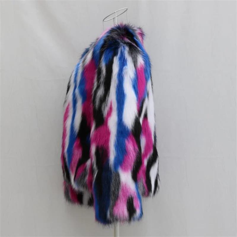 Thickened ladies fox fur jacket womens short faux fur coats slim round neck blouse European style autumn winter пальто женское