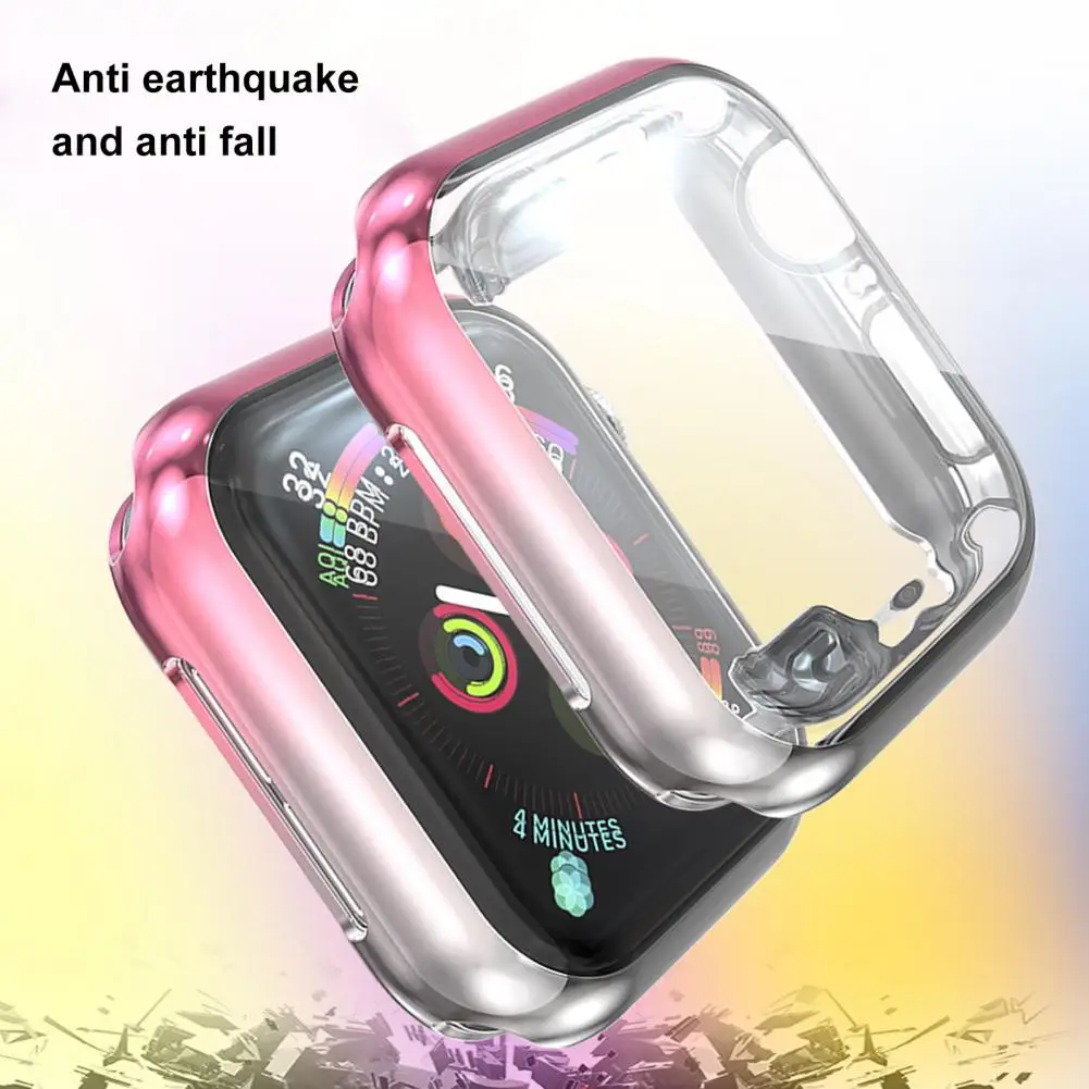 

Soft All-Inclusive TPU Electroplating Gradient Color Wear-resistant Watch Protective Cover Screen Protector For iWatch 5/6/SE