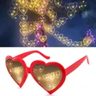 Любящие очки с особым эффектом, в форме сердца, d очки, часы с подсветкой меняются на форму сердца ночью, Красочные вечерние чные принадлежности, подарок