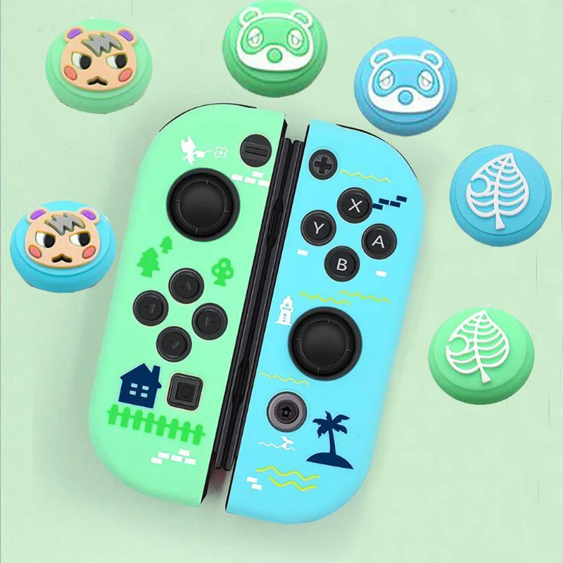 Thumb Stick Grip Cap Animal Crossing Joystick Cover Protector Skin For Switch NS Joy-Con Nintend Joycon Controller Silicone Case