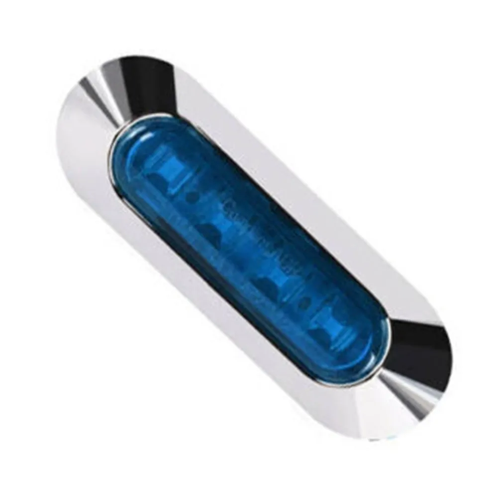 

4 LED Side Marker Lights Blue Clearance DC 12V-24V Lamp Lorries Truck Universal