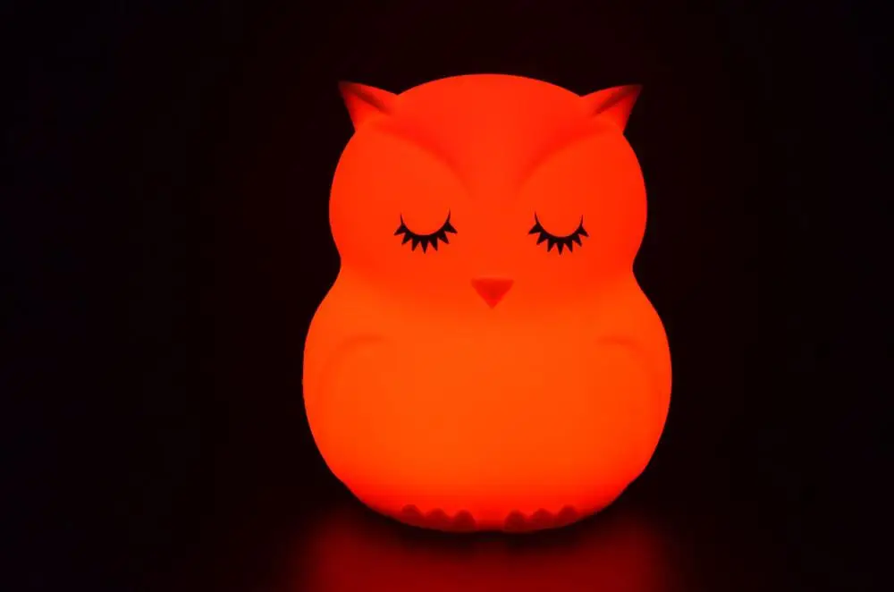 Платье с милой совой для девочек мультфильм младенца силикона светодиодный