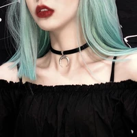 lace vintage necklace womens collar crescent necklace jewelry black bohemian moon pendant necklace punk