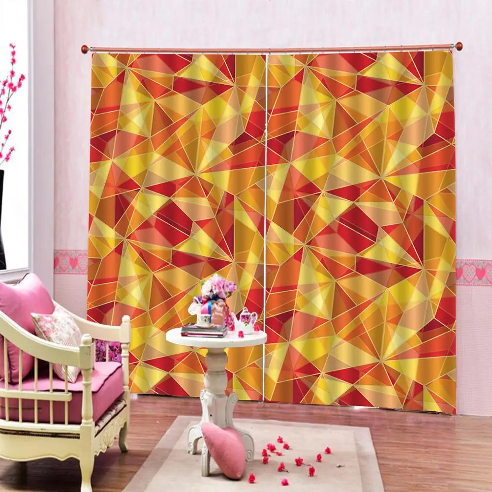Цветные геометрические 3D затемняющие оконные занавески с космическим принтом