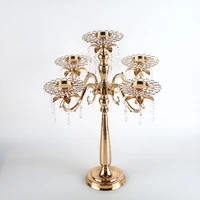 10pcslot candle holder table crystal candlestick geometric 5 heads romantic candle holders for weddingdinner decoration