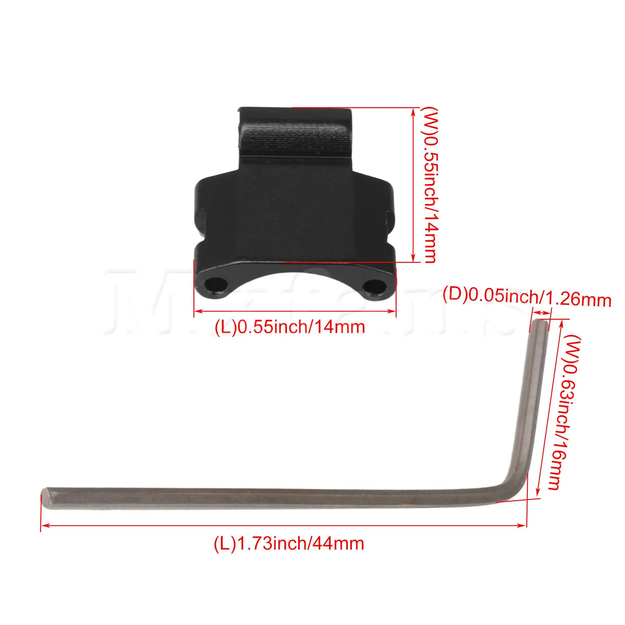 

Mxfans 1:24 RC Black Alloy Rear Link Mount with Wrench Replacement for Axial