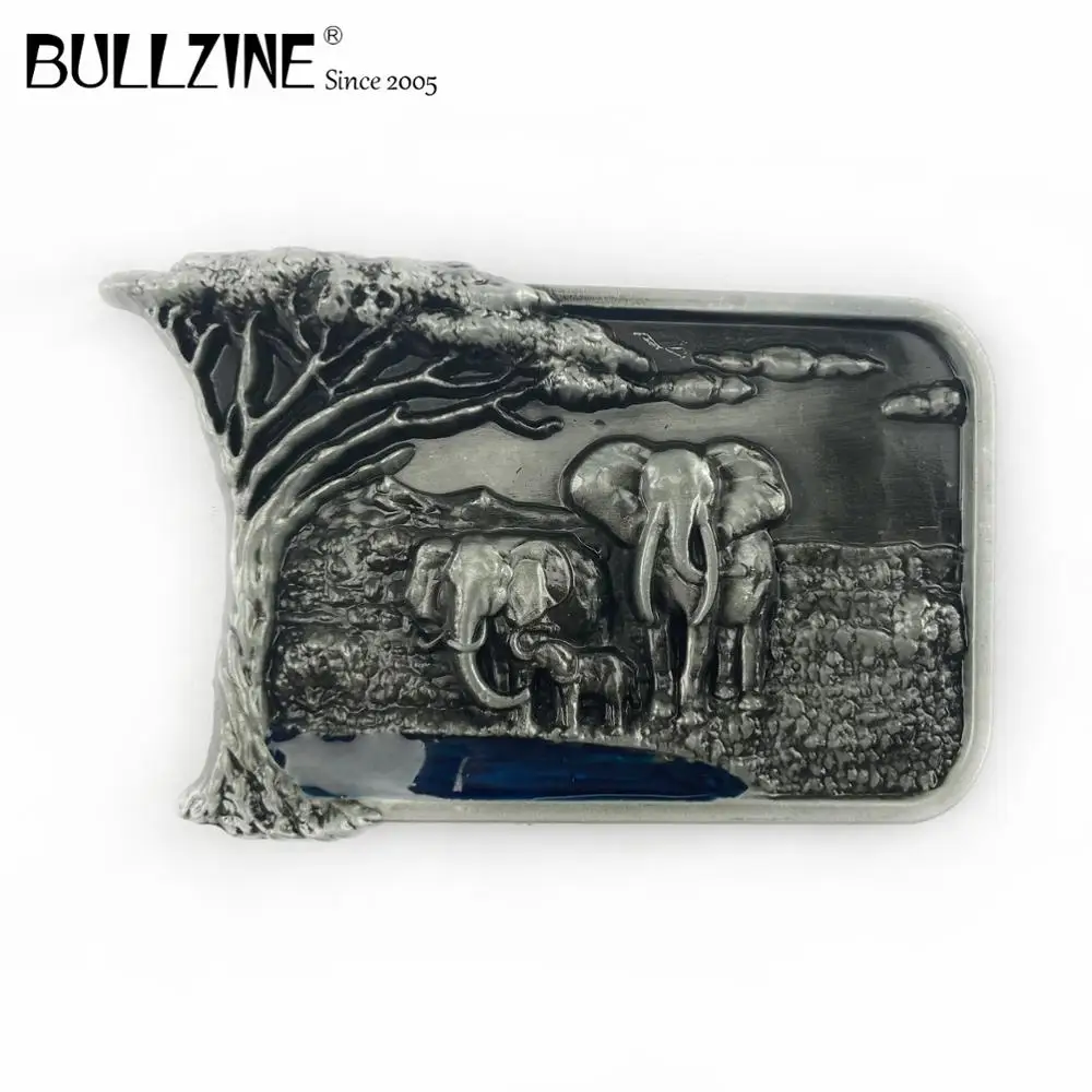 В Bullzine слон пряжки ремня с оловянной отделкой FP-03252 длительное хранение | Дом и сад