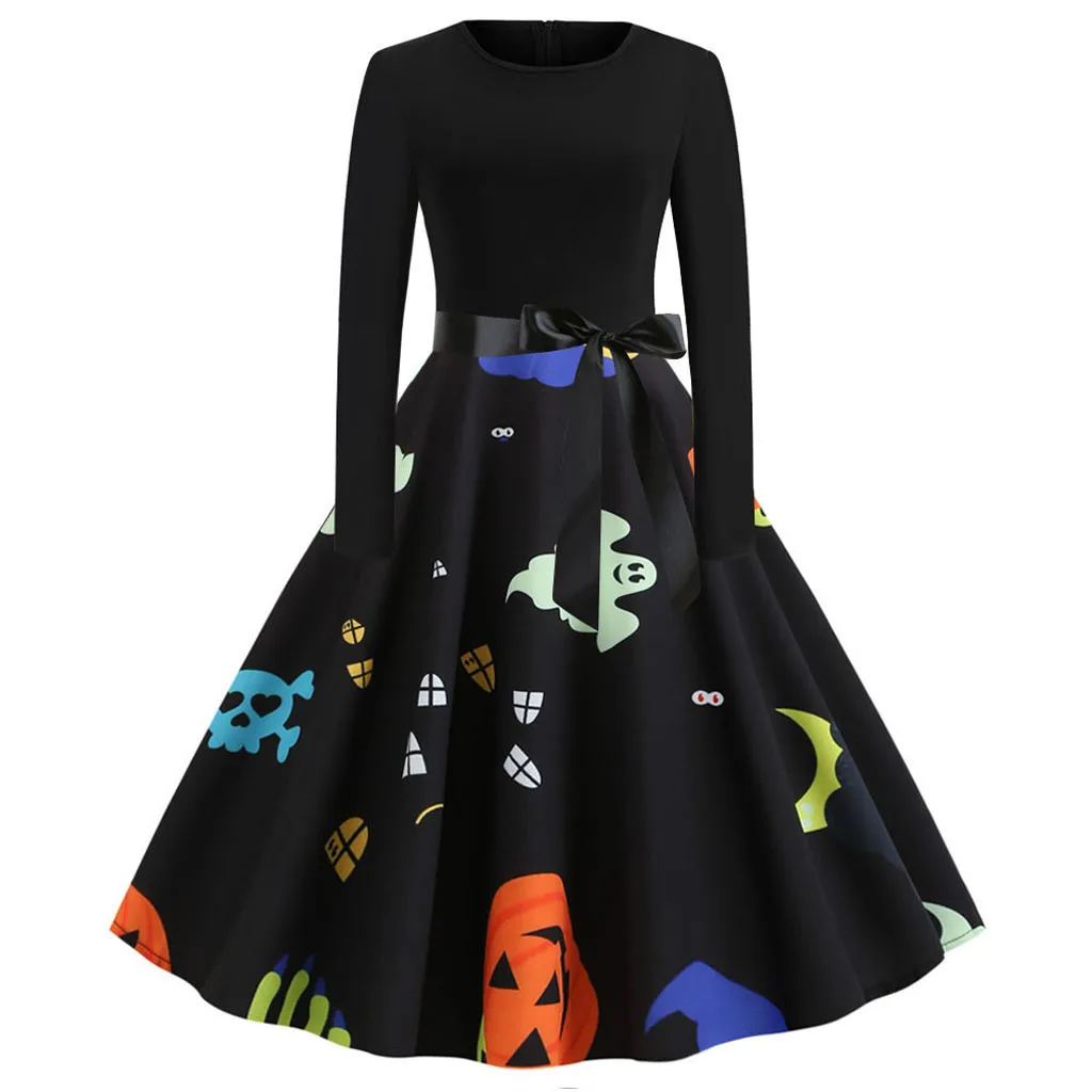 Женские сексуальные костюмы Винтаж с длинным рукавом Хэллоуин 50s домохозяйка