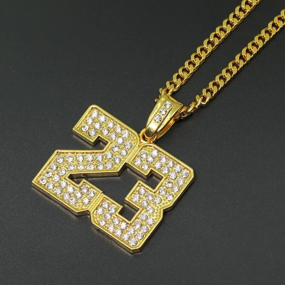 

Mens Letter Pendant Necklace Gold Chain Zircon Luxury Rhinestone Hip Hop Rock Trendy Jewelry Women Gift Necklace