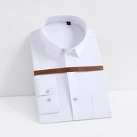 mens formal shirts fashion classic single breaste cardigan design suitable for business and office long sleeve shirts men s 4xl