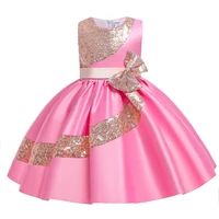 princess girl dress for wedding communion party sequined bow giirl dress for host costume flower girl dress performance clothes