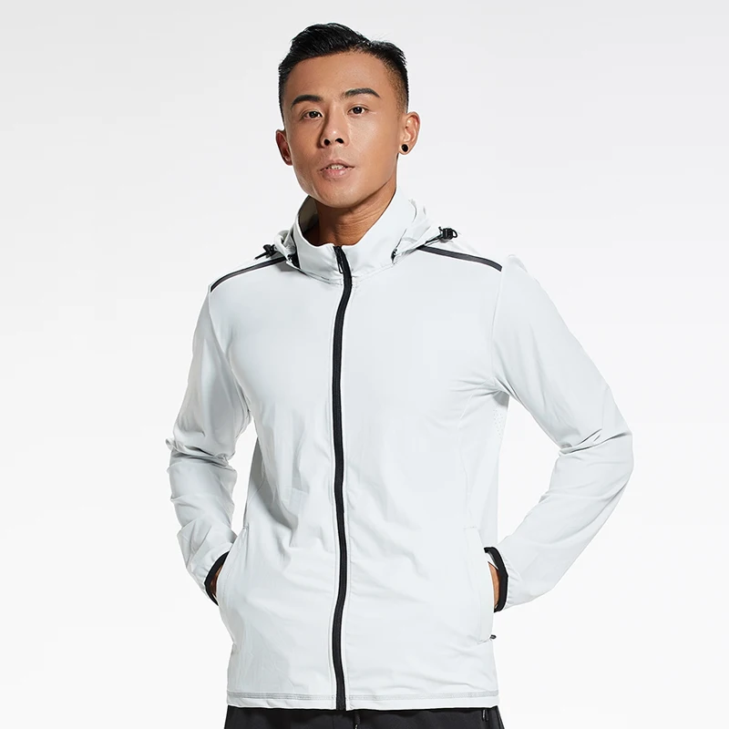 Осеннее Новое солнцезащитное Мужское пальто с капюшоном стоячий воротник