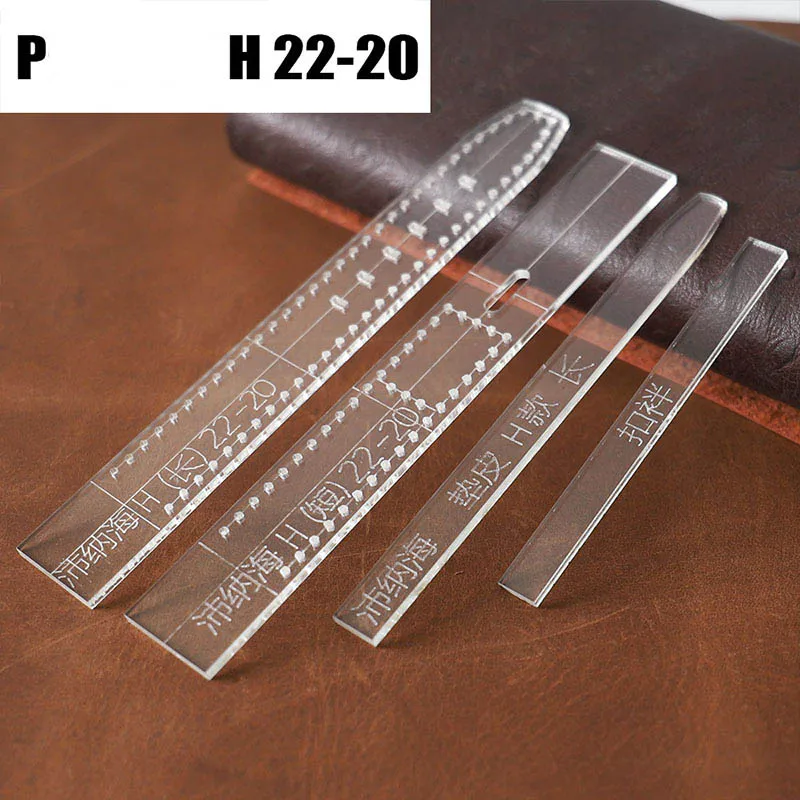 STRAP-P-H22-20-1SET Прозрачный акриловый ремешок для часов, трафарет, шаблон, сделай сам, кожаный инструмент для рукоделия, товары для дома, принадлежности для наручных часов, форма для мужчин - Цвет: STRAP-P-H22-20-1SET