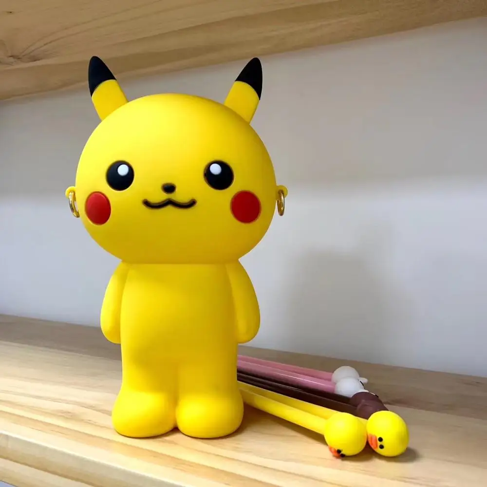 Силиконовые Большие Kawaii пеналы для карандашей многофункциональная косметичка канцелярские ручки сумки для хранения пенал школьные принадлежности для студентов - Цвет: PIKACHU