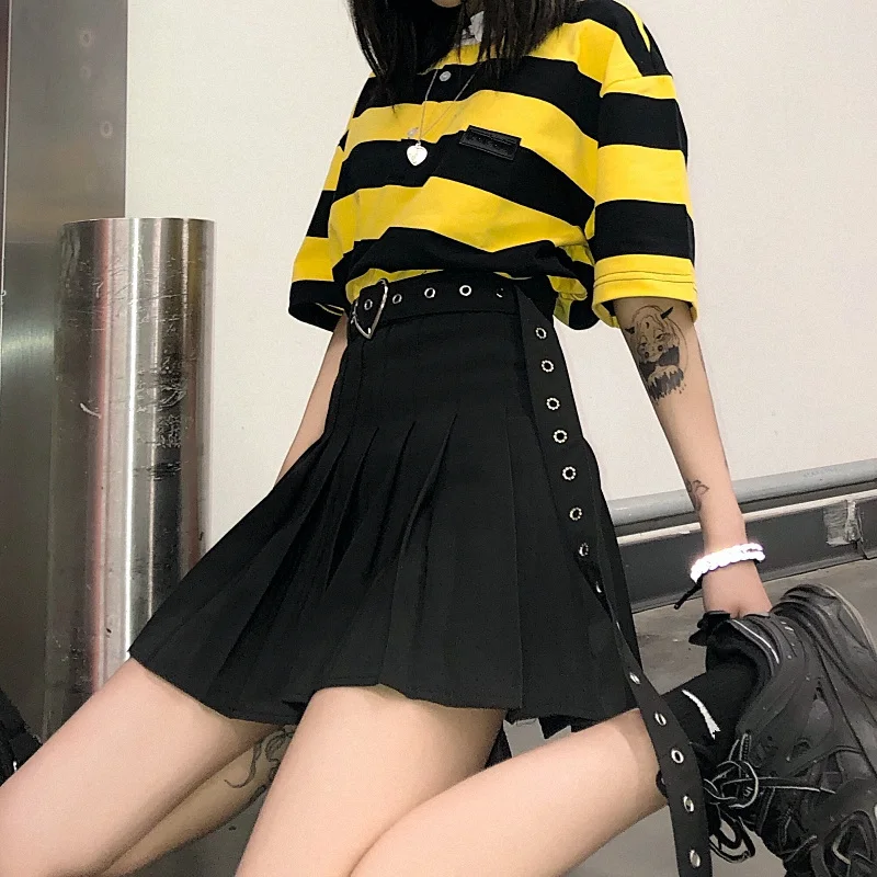 

Spring Summer Women's Skirts Retro Hong Kong Style Solid Color High Waist Pleated Skirt New Slim and Versatile Skirt LL606