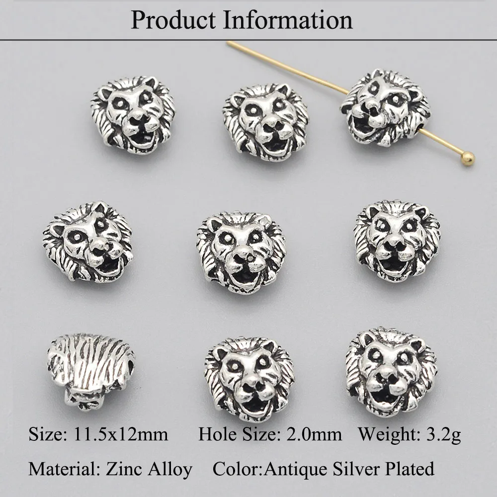 15pcs/lot Lotus Yoga DIY Jewelry Spacer Beads Wholesale Bracelet Making Helemet Crown Night Owl Tiger Head Factory Price Leopard | Украшения