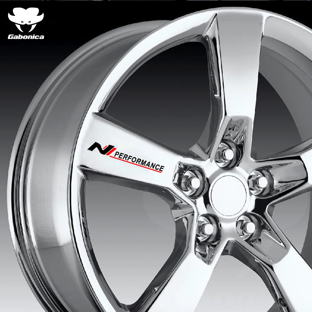 4pcs N performance Car Wheel rim Sticker For Hyundai Creta Azera Eon Kauai i10 i20 i30 i40 ix35 Veloster body car accessories - купить по