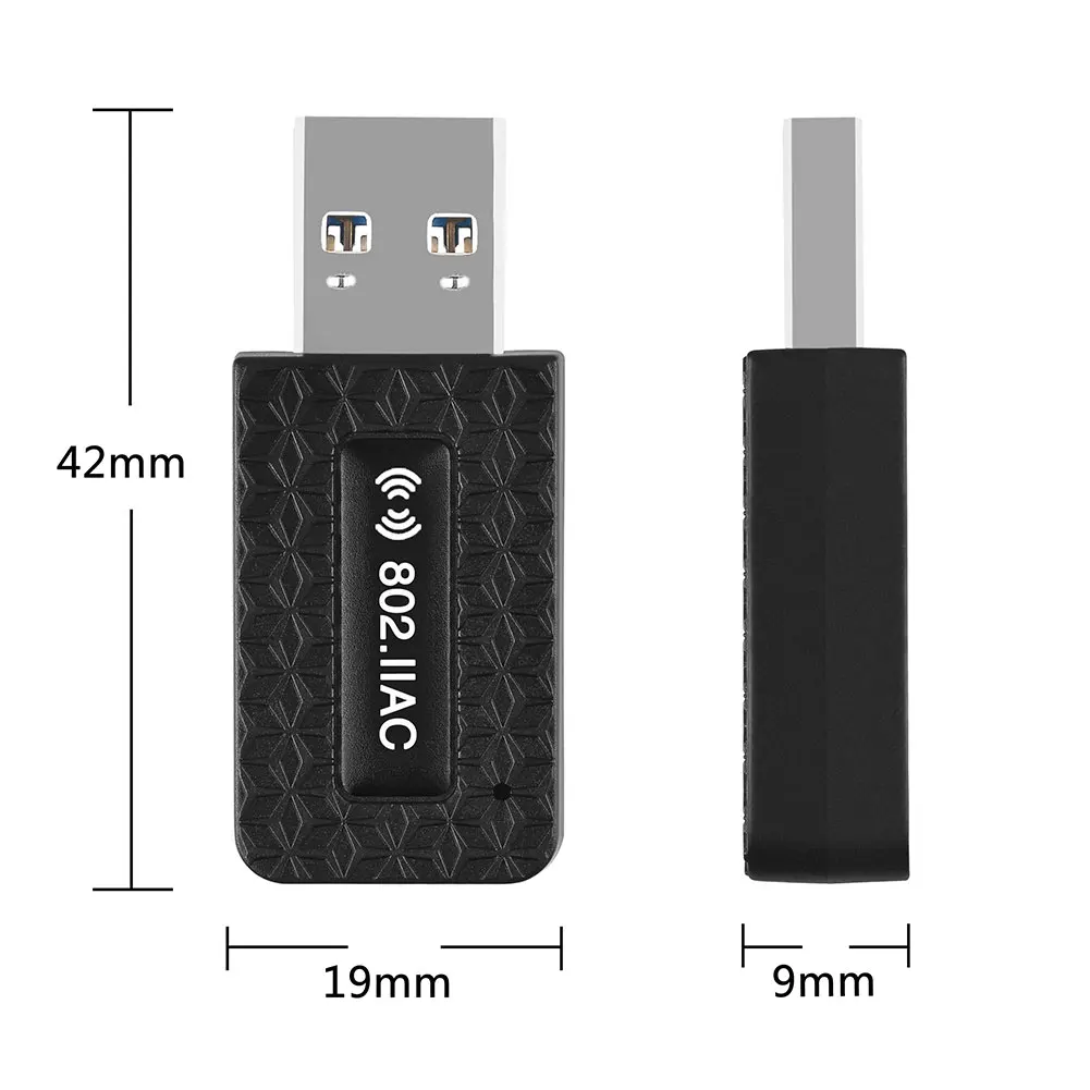 

2.4 5GHz Mini USB 3.0 Wireless Network Card WiFi Dongle Receiver 1300Mbps Dual Band Adapter High Speed for Desktop Laptop PC