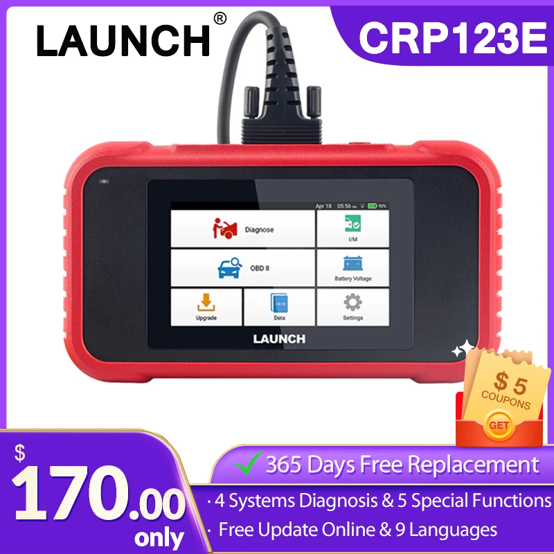 

LAUNCH X431 CRP123E OBD2 Diagostic Tools Auto OBD Engine ABS Airbag SRS Transmission Coder Reader Scanner for Cars Free Update