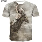 Мужская футболка с принтом KYKU, Повседневная футболка с забавным рисунком лошади, аниме одежда с рисунком эскиза