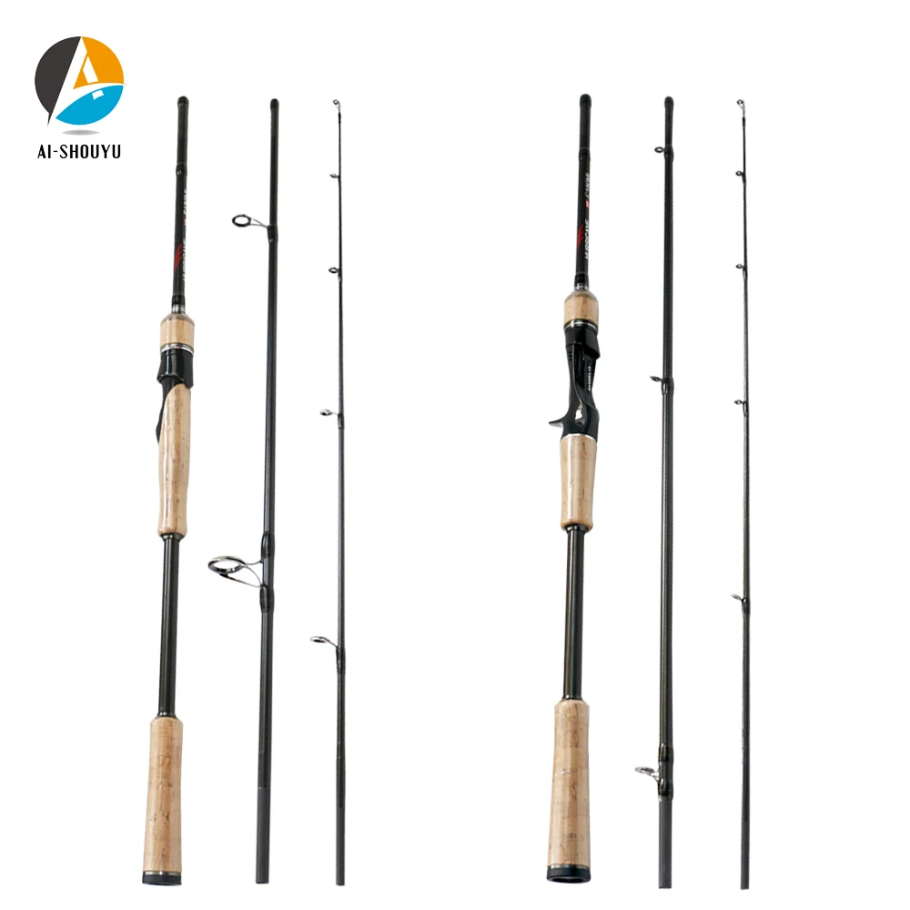 1.8m 2.1m 2.4m 2.7m 3 Section Baitcasting Fishing Rod Trout Travel Ultralight Spinning Lure 5g-20g M/ML/MH Pole 10-15lb | Спорт и