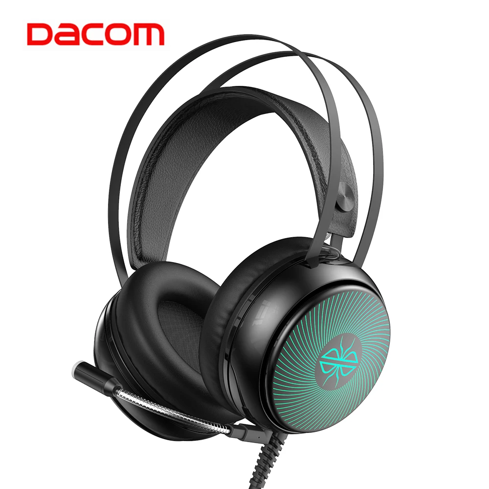 DACOM GH08 игровая гарнитура с светодиодный светильник HD Mic 3 5 мм проводные наушники