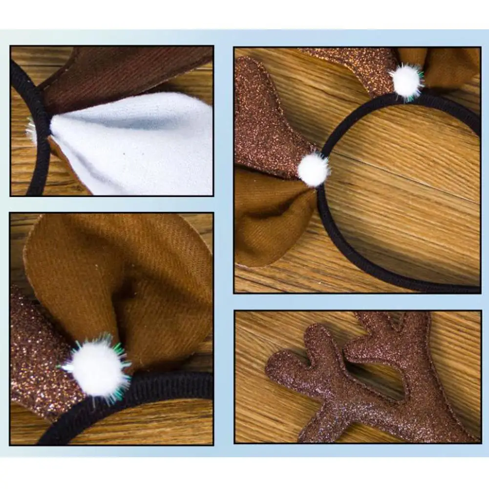 Новогодние повязки украшения ткани прекрасный Рождественский олень оленьи рога