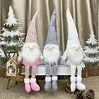 Рождественские куклы, Розовая белая плюшевая безлицевая кукла, подарки на Рождество ручной работы, новогодние и рождественские украшения для домашнего декора