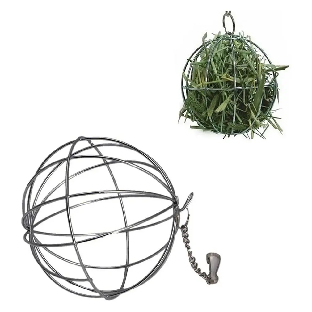 

New Chew Toys Hollow Sphere Rabbit Stainless Steel Wire Dispenser for Pet Toy Ball with Chain Hook Gift Pet-Keeping