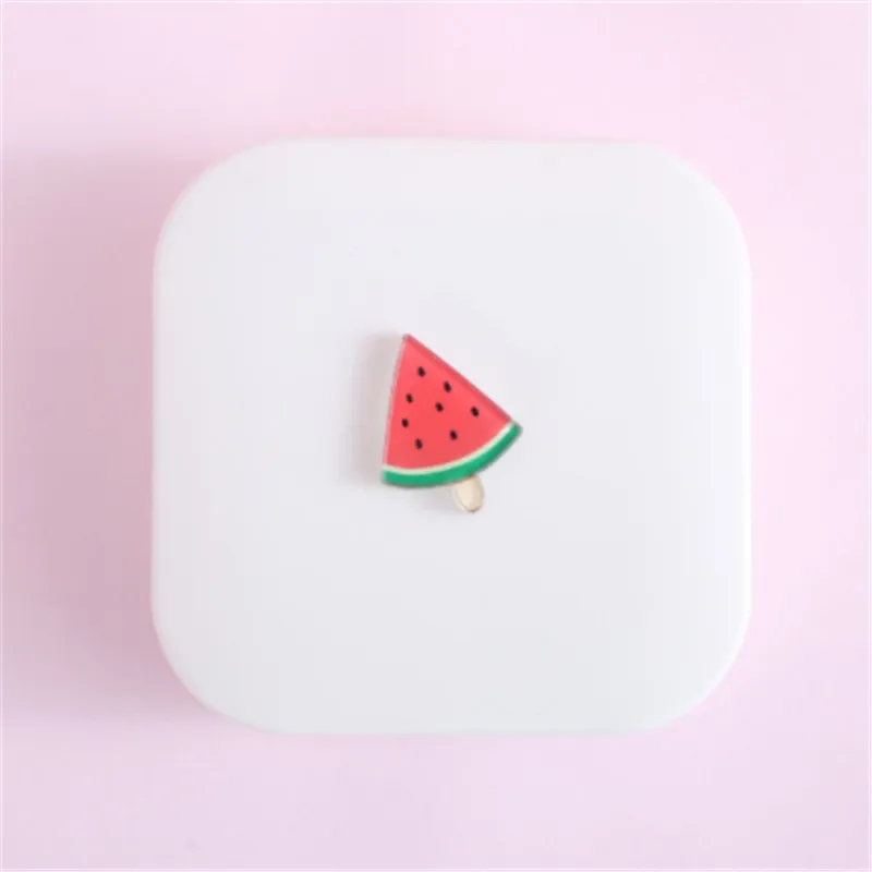 Watermelon 1 шт. милый мультфильм девушка сердце контейнер для контактных линз St tudent мягкие младшие сестры очки коробка красивый футляр для учеников кормящих - Цвет: Watermelon