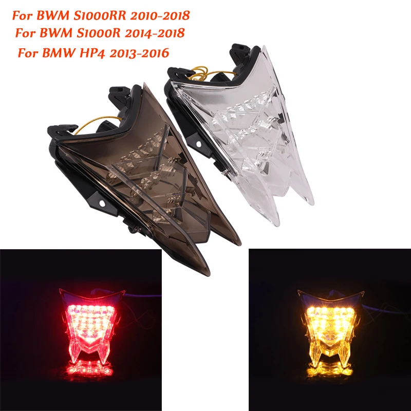 Motorcycle Rear Tail Light Brake Turn Signal Led Taillight Smoke Lens Silp On Modified For BMW S1000RR S1000R HP4