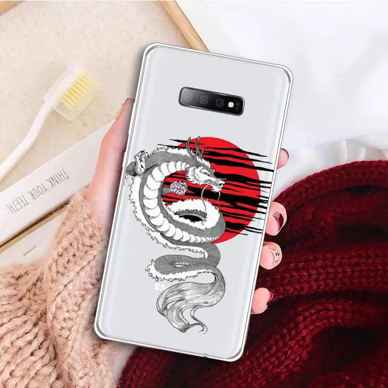 

Fashion Dragon Animal Pattern Phone Case Transparent For Samsung Galaxy A 71 21s S note 8 9 10 plus 20 ultra