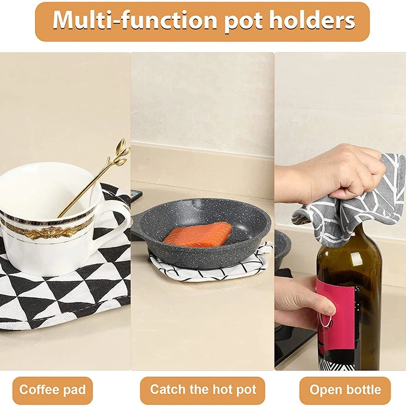 

Oven Mitts and Pot Holders Kitchen Microwave Mitts Heat Resistant Oven Mittens and Oven Hot Mitts Pad for Baking Cooking