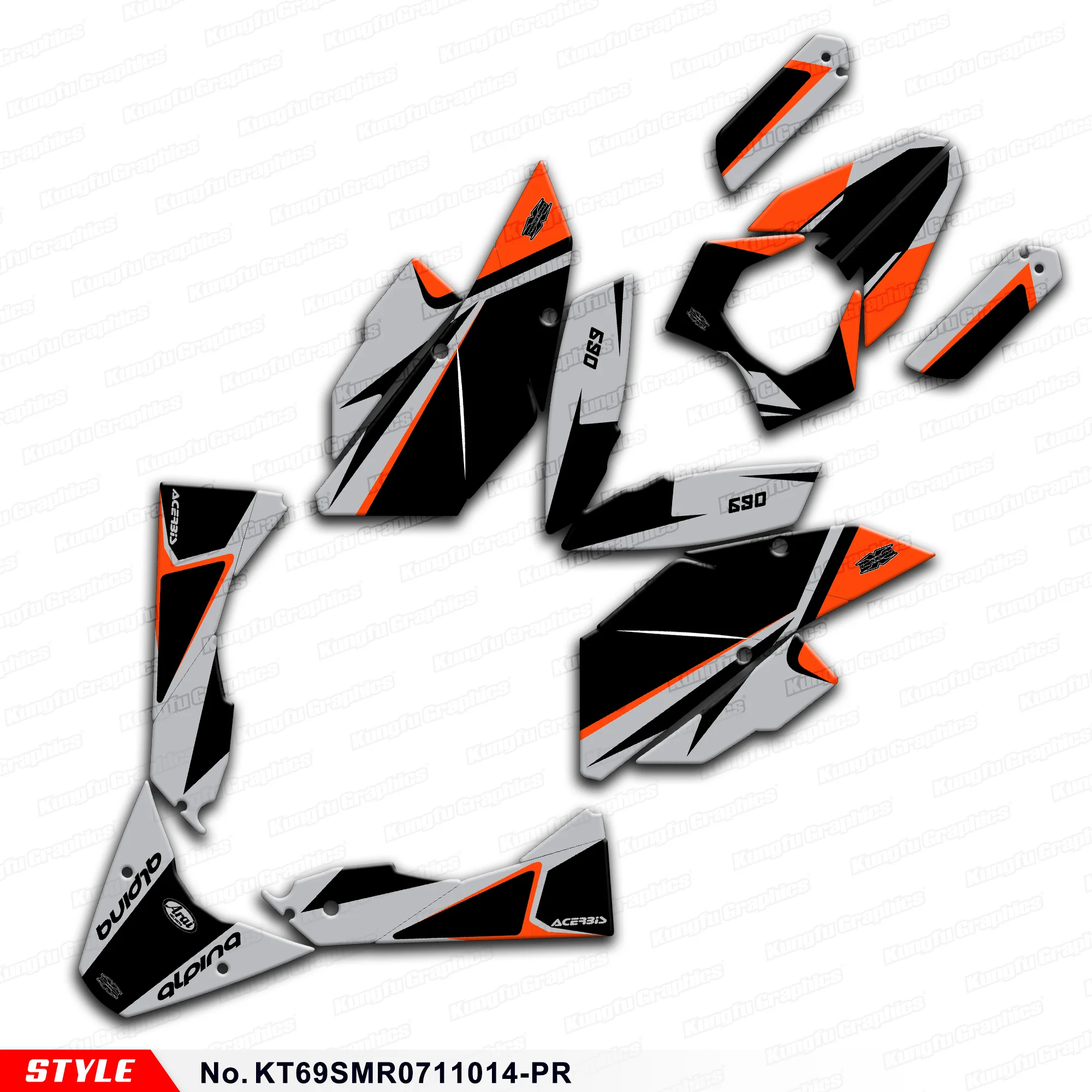 Вторичный рынок графические наклейки для мотоциклов Supermoto KTM SM SMR 690 2007 2008 2009 2010
