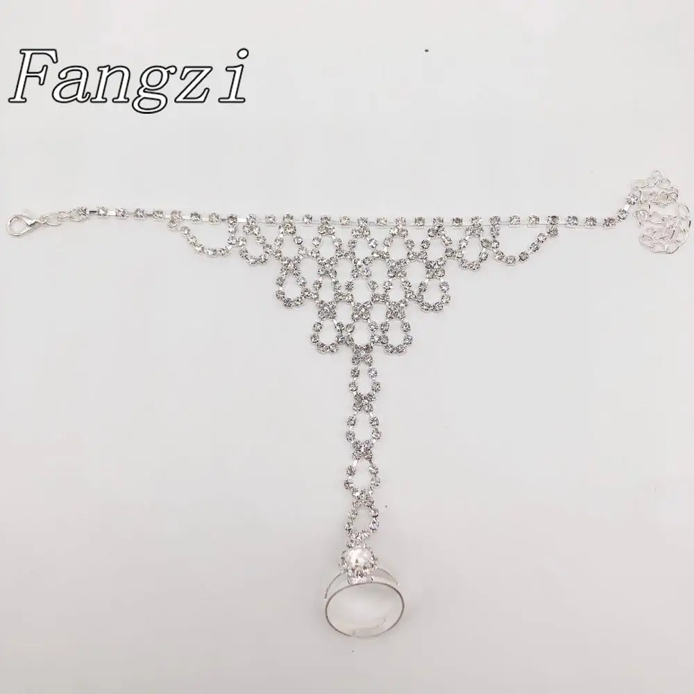 

Fashion exquisite bridal rhinestone bracelet and ring combination sparkling crystal bracelet romantic Valentine's Day gift